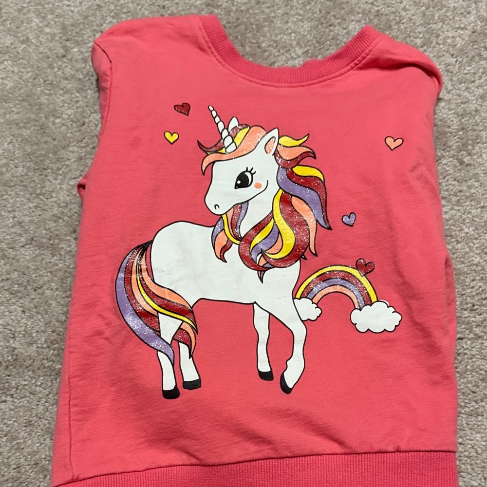 6T Unicorn Sweatshirts Set - Gray and Pink - Picture 4 of 6